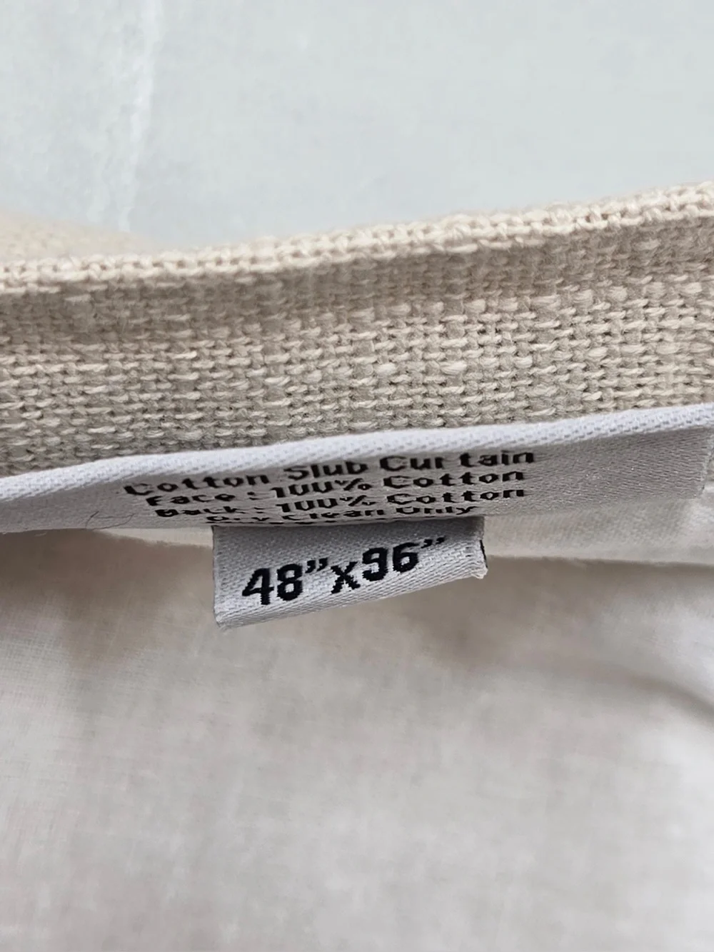 NWT QUINCE Set Of 2 48x96 Cotton Slub Curtains Natural 0809